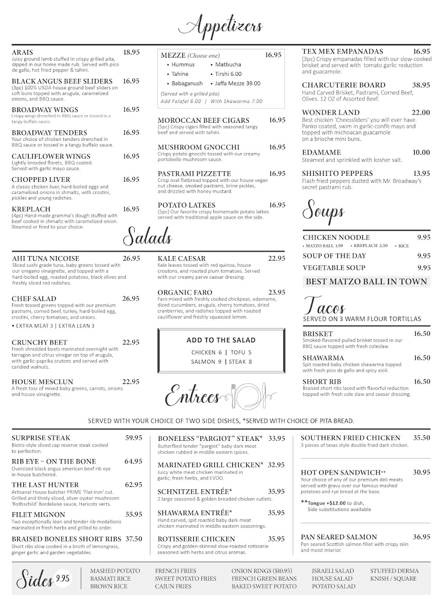 Mr. Broadway Menu - Image 2