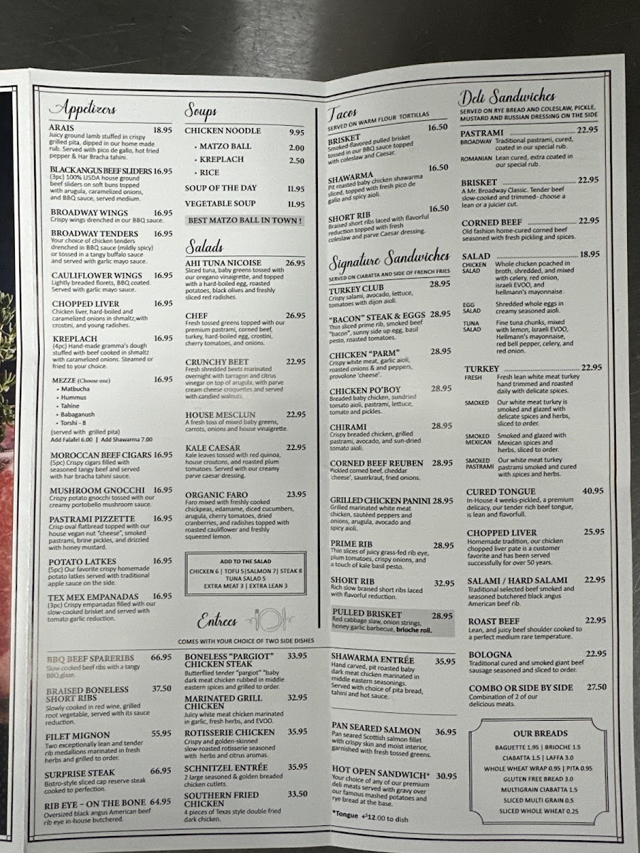 Mr. Broadway Menu - Image 4