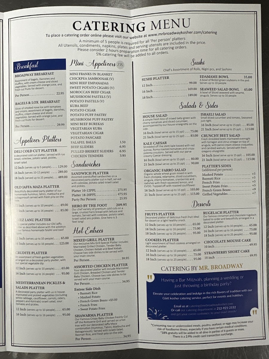 Mr. Broadway Menu - Image 5